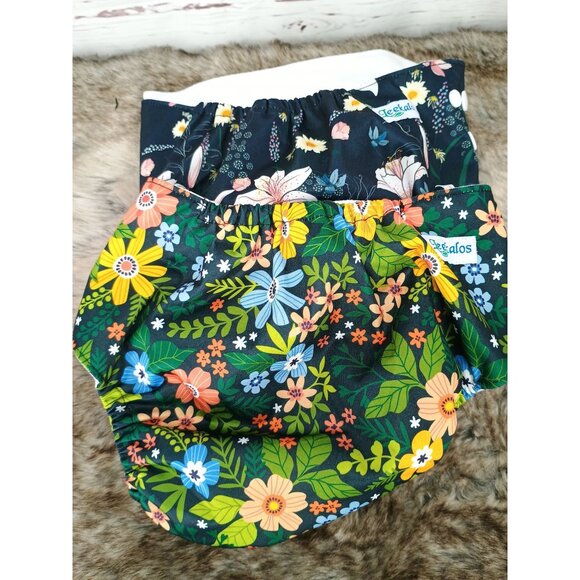 Leekalos Hawaiian Floral Print Reusable Cloth Diaper Covers Set Of 2 With Adjust - Picture 1 of 8